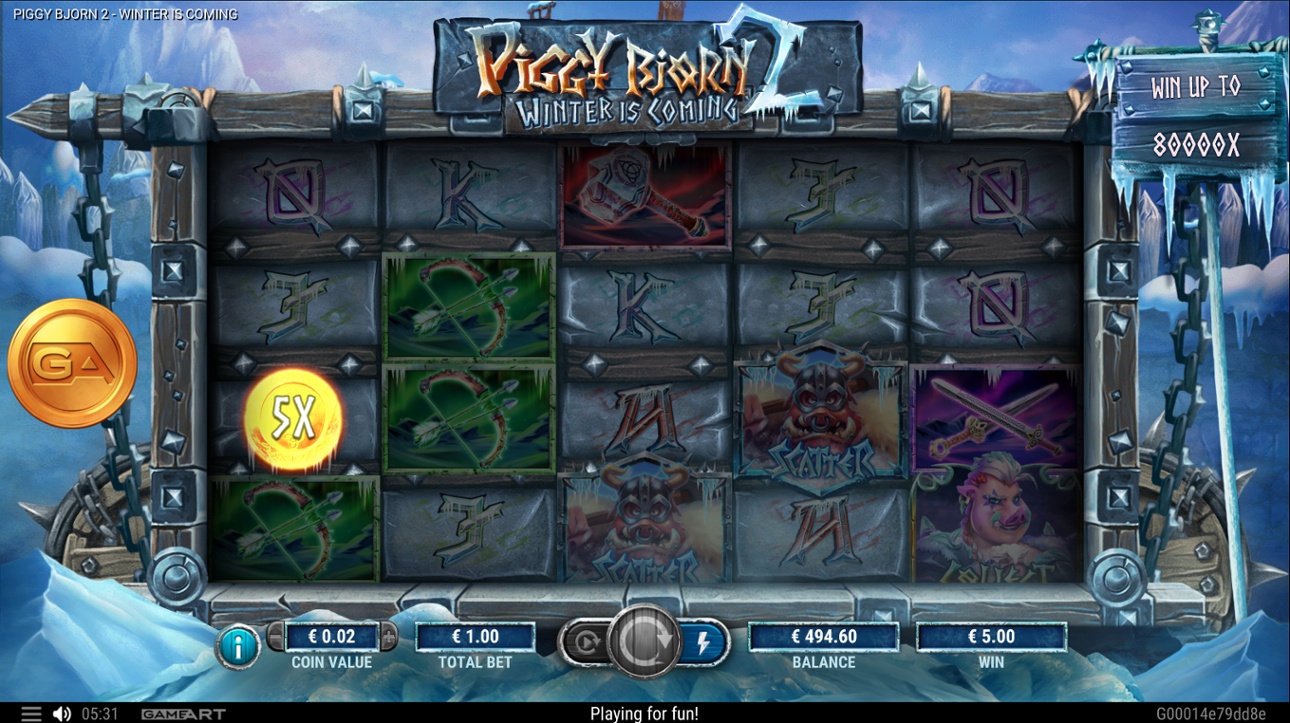 Piggy Bjorn 2: vincita con i simboli Collect & Raid